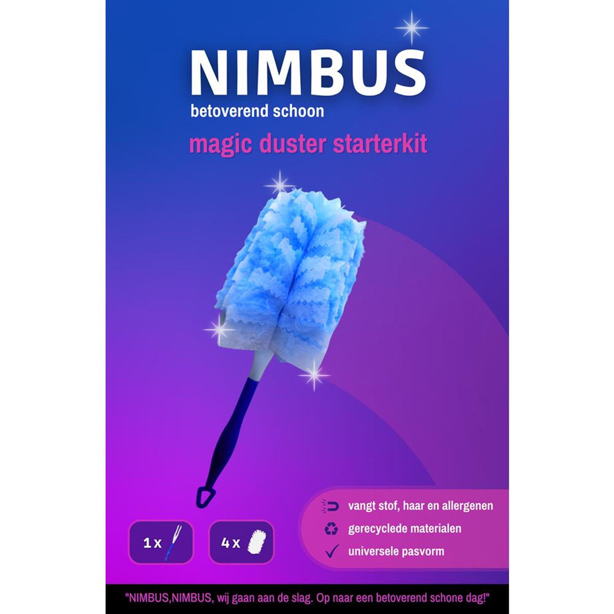 Nimbus Magic Duster Starterkit-Halter mit 4 Nachfüllungen | 4 Stück