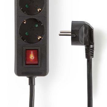 Nedis Steckdosenleiste | Schukostecker Typ F (CEE 7 7) | 3-Wege | 1,5m | 3680w | 16 a | schwarz | 1 Stück - exso315f2bk - exso315f2bk