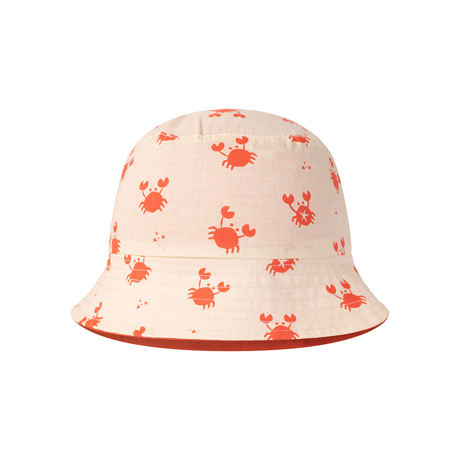 mürrisch | Beige-roter UV-Wende-Sonnenhut