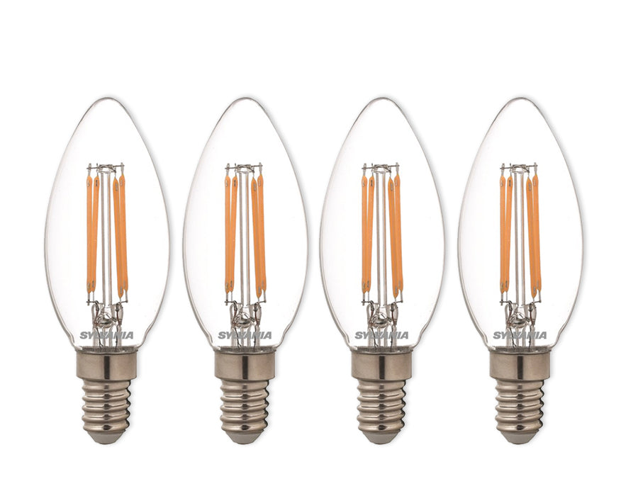Sylvania LED -Lampe - E14 - 470 LM - Kerze - Clear - 4 Stücke