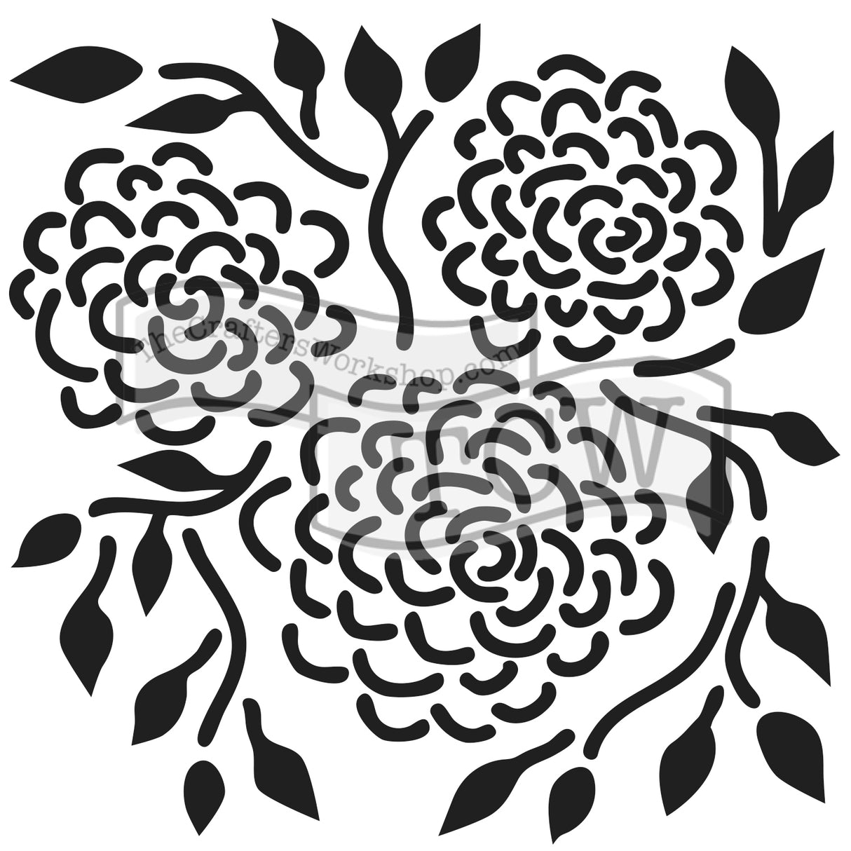 Die Werkstatt des Bastlers • Vorlage 15x15cm runde Blumen