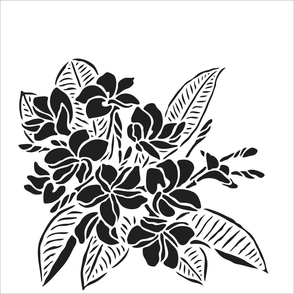 Die Werkstatt des Handwerkers • Plumeria-Schablone 30,5 x 30,5 cm