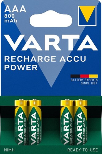 Varta wiederaufladbare Mini Penlite Batterie AAA 800 mAh Nimh 1,2 V 4 Teile auf der Karte