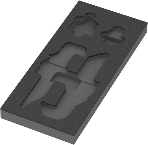 Wera 9840 Moosgummieinlage für Stiftschlüsselsatz 1, ohne Werkzeug, 172 x 30 x 392 mm - 05137340001