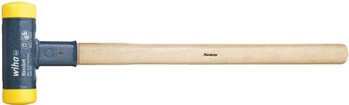 Wiha Kunststoffhammer rückstoßfrei | mit Hickorystiel | runder Schlagkopf | 165mm | 60 mm – 2098 – 02098