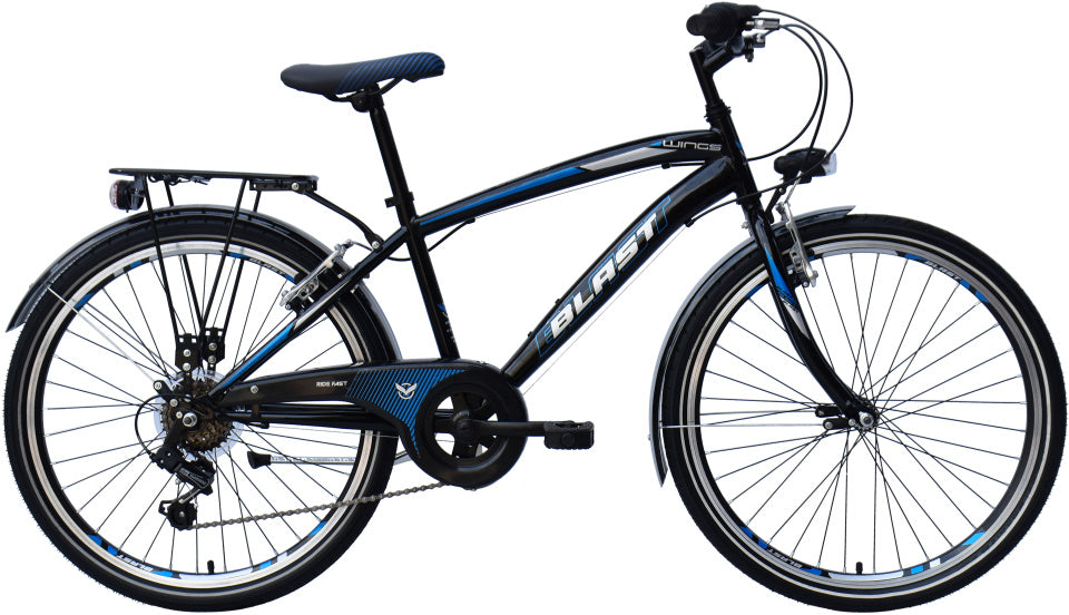 Wings Blast 24 Zoll 36 cm Jungen 6 V V-Brems schwarzblau