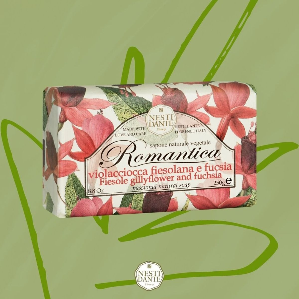 Nesti Dante Romantica Fiesole Gillyflower Fuchsia Seife 250gr.