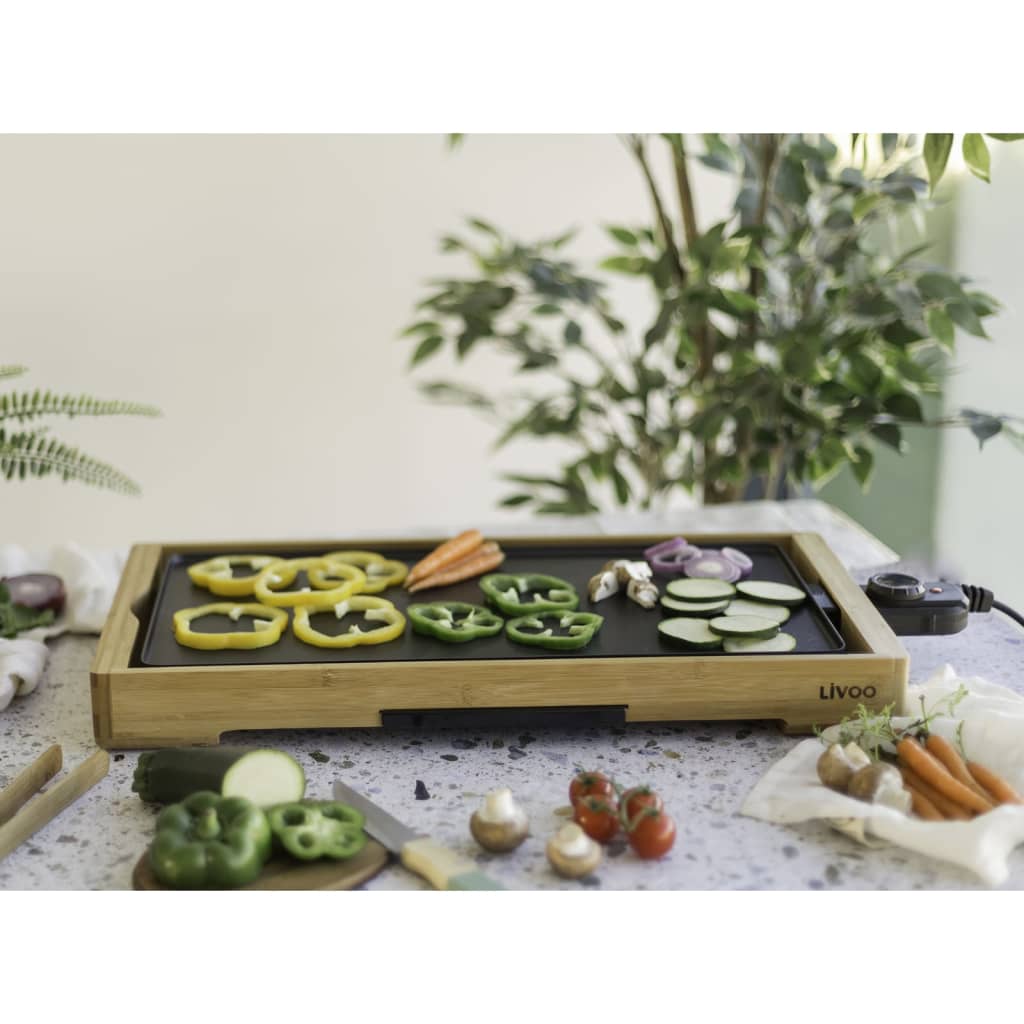 Livoo Livoo Grill 2200 W 58x30x6 cm Bambusholz farbig