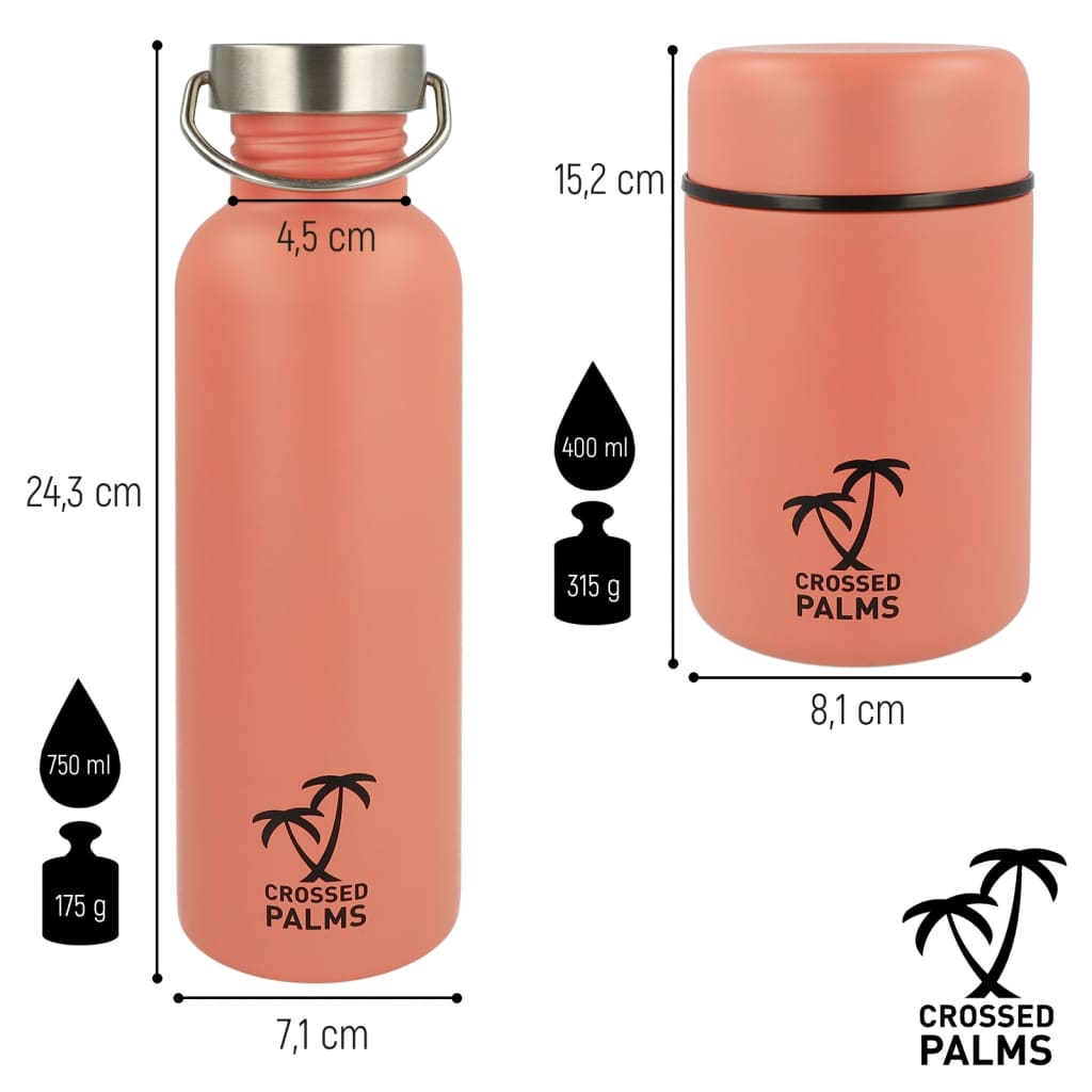 Gekreuzte Handflächen überkreuzten Handflächen und Lebensmittelbehälter Set