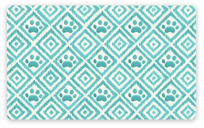Tarhong -Tischemat Paw Ikat türkisblau