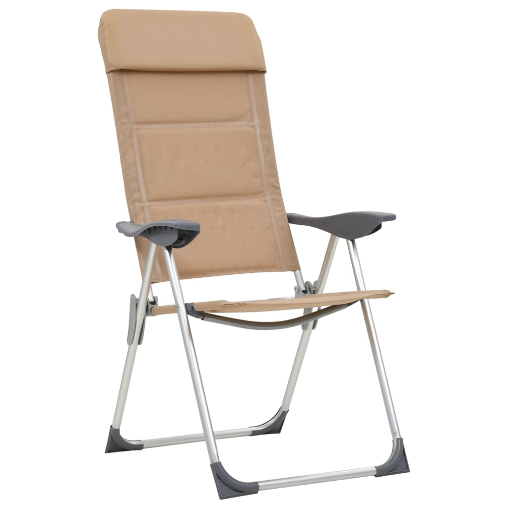 Vidaxl Campingstühle 2 ST 58x69x111 cm Aluminiumcreme