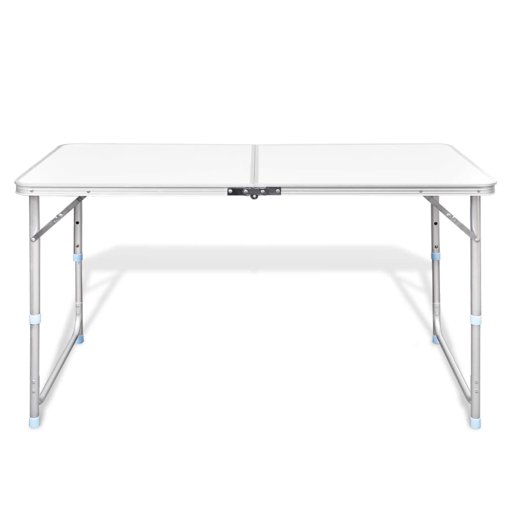 VIDAXL Camping Tabelle zusammenklappbar und einstellbar 120 x 60 cm Aluminium