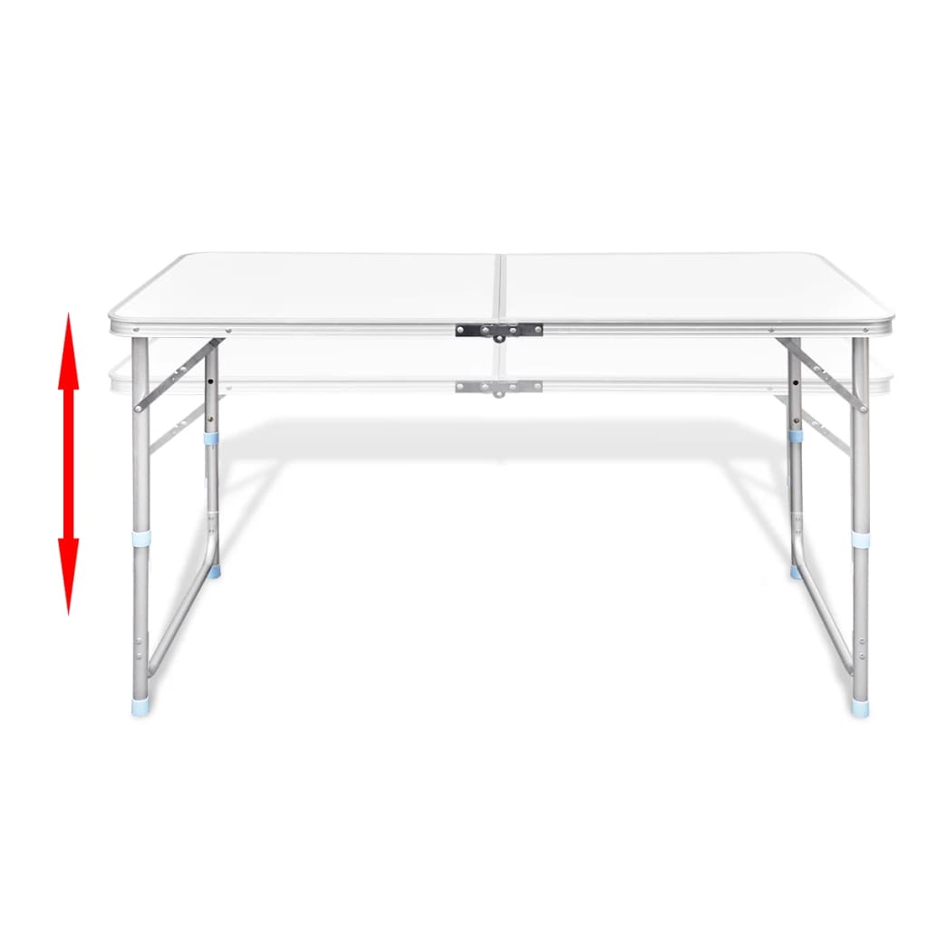 Vidaxl Camping Table zusammenklappbar und einstellbares Aluminium 120 x 60 cm 4 Stühle