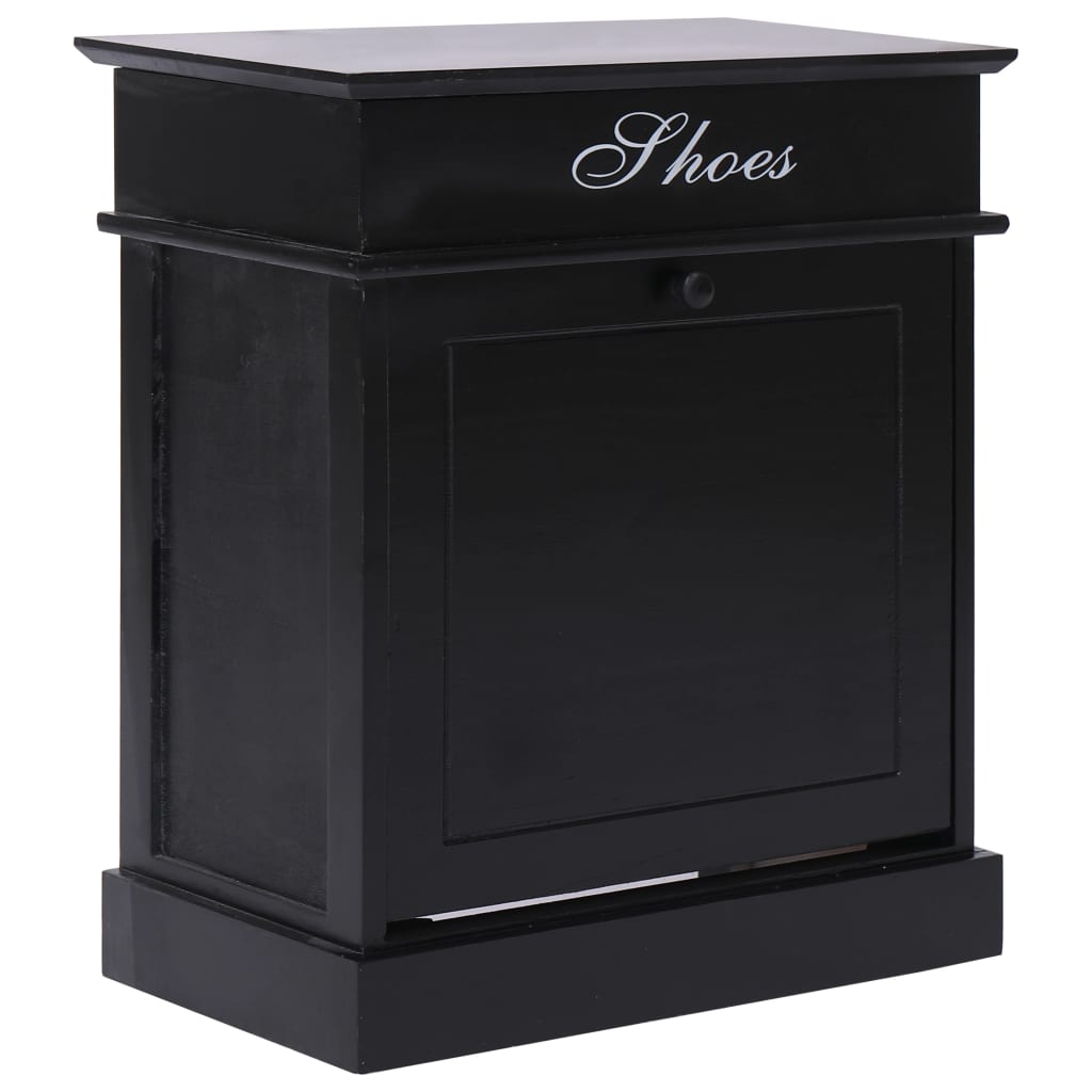 Vidaxl Schuhschrank 50x28x58 cm Paulowniahout Schwarz