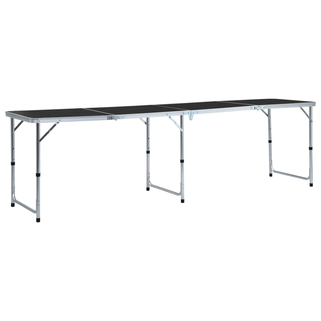 VIDAXL Camping Tabelle zusammenklappbar 240 x 60 cm Aluminiumgrau