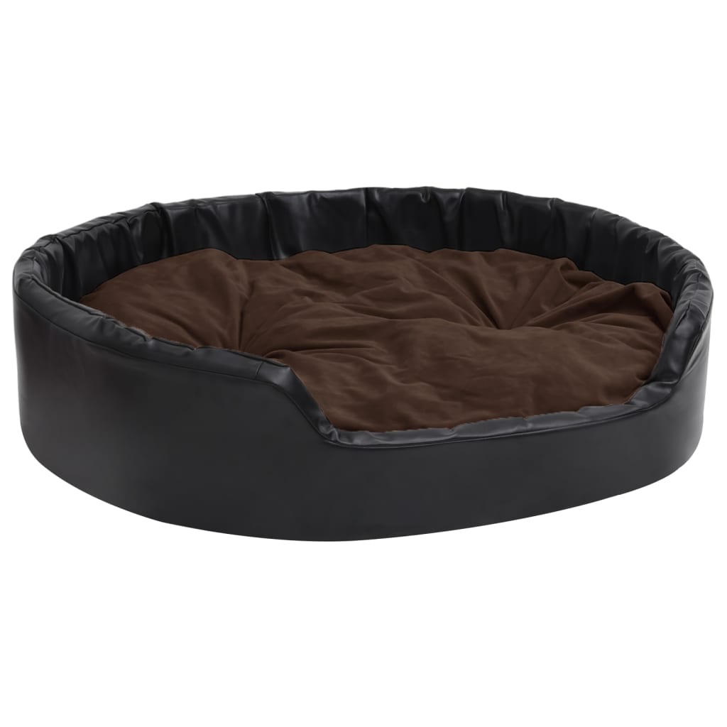 Vidaxl Hundekorb 99x89x21 cm Plüsch und künstliches Lederschwarz und Braun