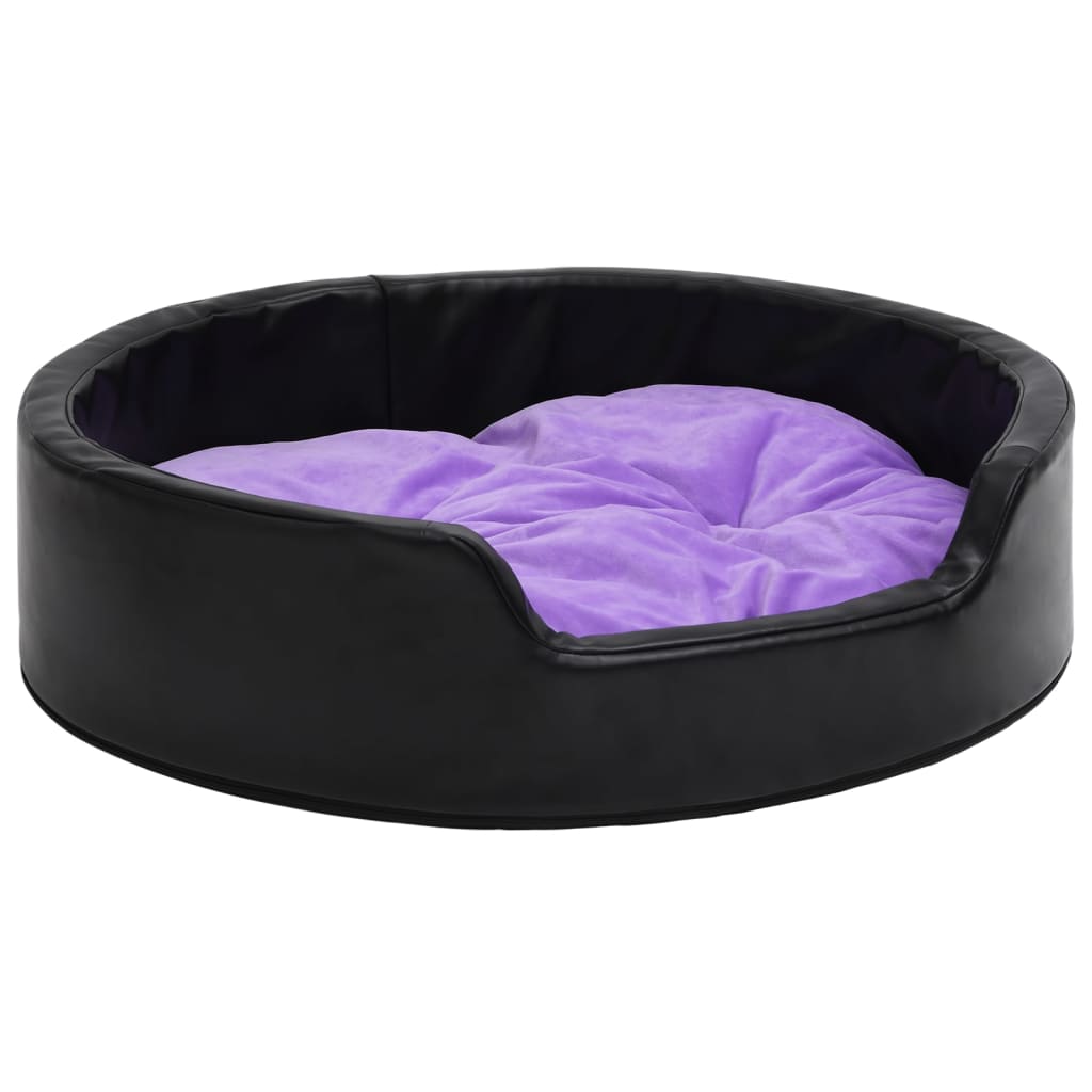 Vidaxl Hundkorb 99x89x21 cm Plüsch und künstliches Leder schwarz und lila