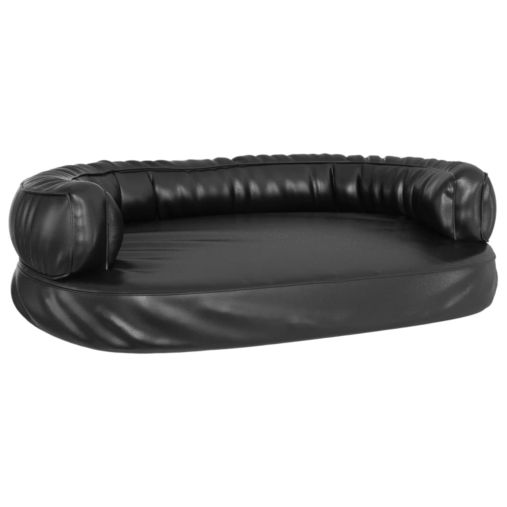 Vidaxl Hundekorb mit ergonomischem Schaum 88x65 cm künstliches Leder schwarz