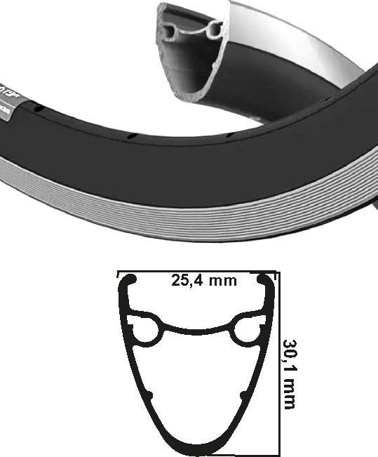 Ryde Rim Niederländer 19 R 28 Zoll (622) Schwarz Silber 36 Loch 14g