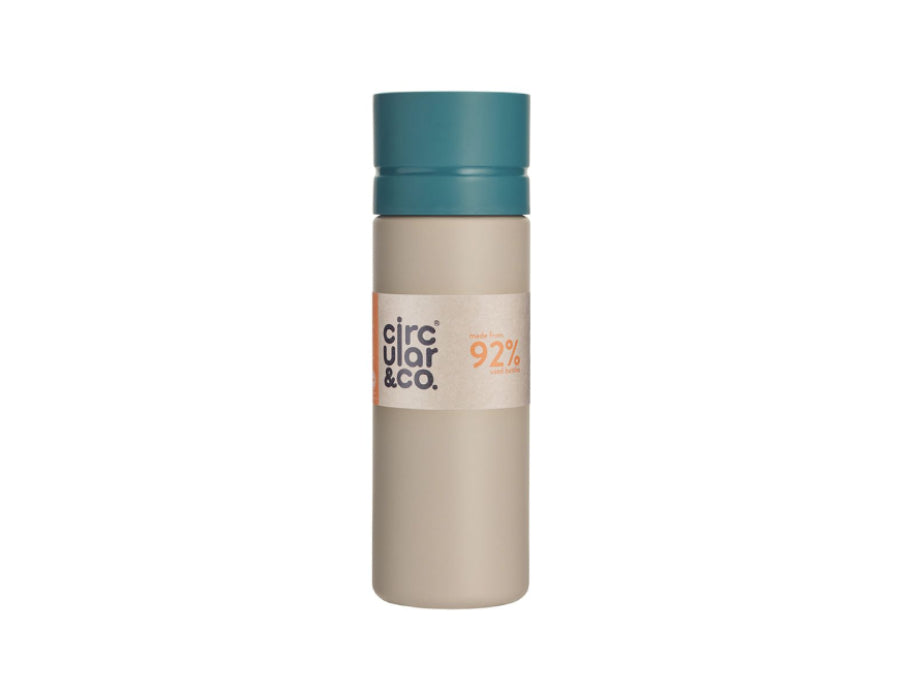 Kreisförmige Co. Rundflasche 600 ml Creme Blaugrün