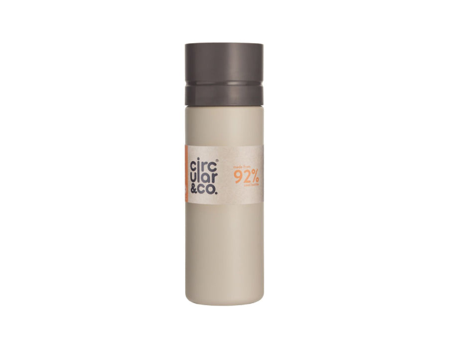 Kreisförmige Co. Rundflasche 600 ml Creme schwarz