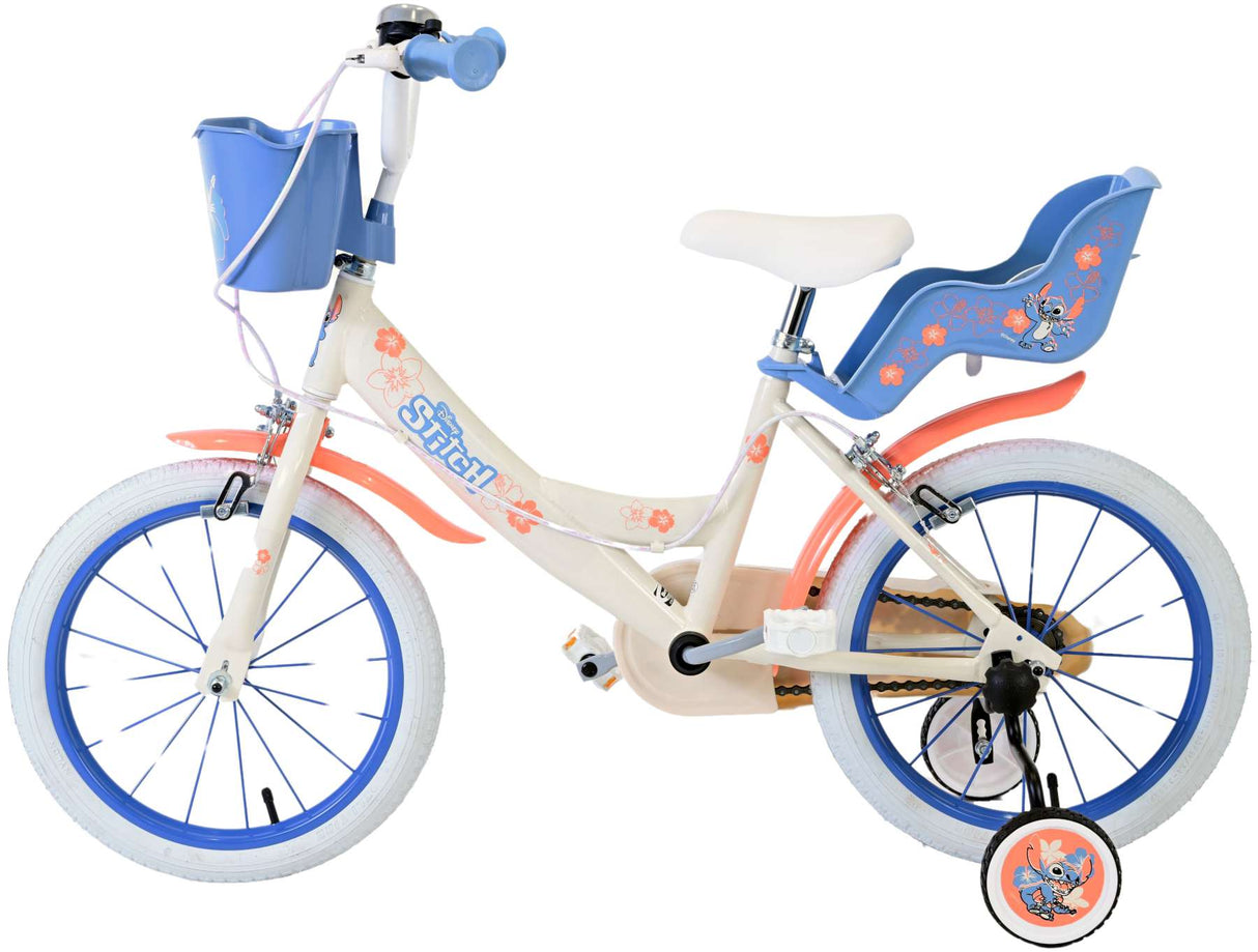 Stichstichstich Kinderbike Girls 16 Zoll Creme Coral Blue zwei Handbremsen