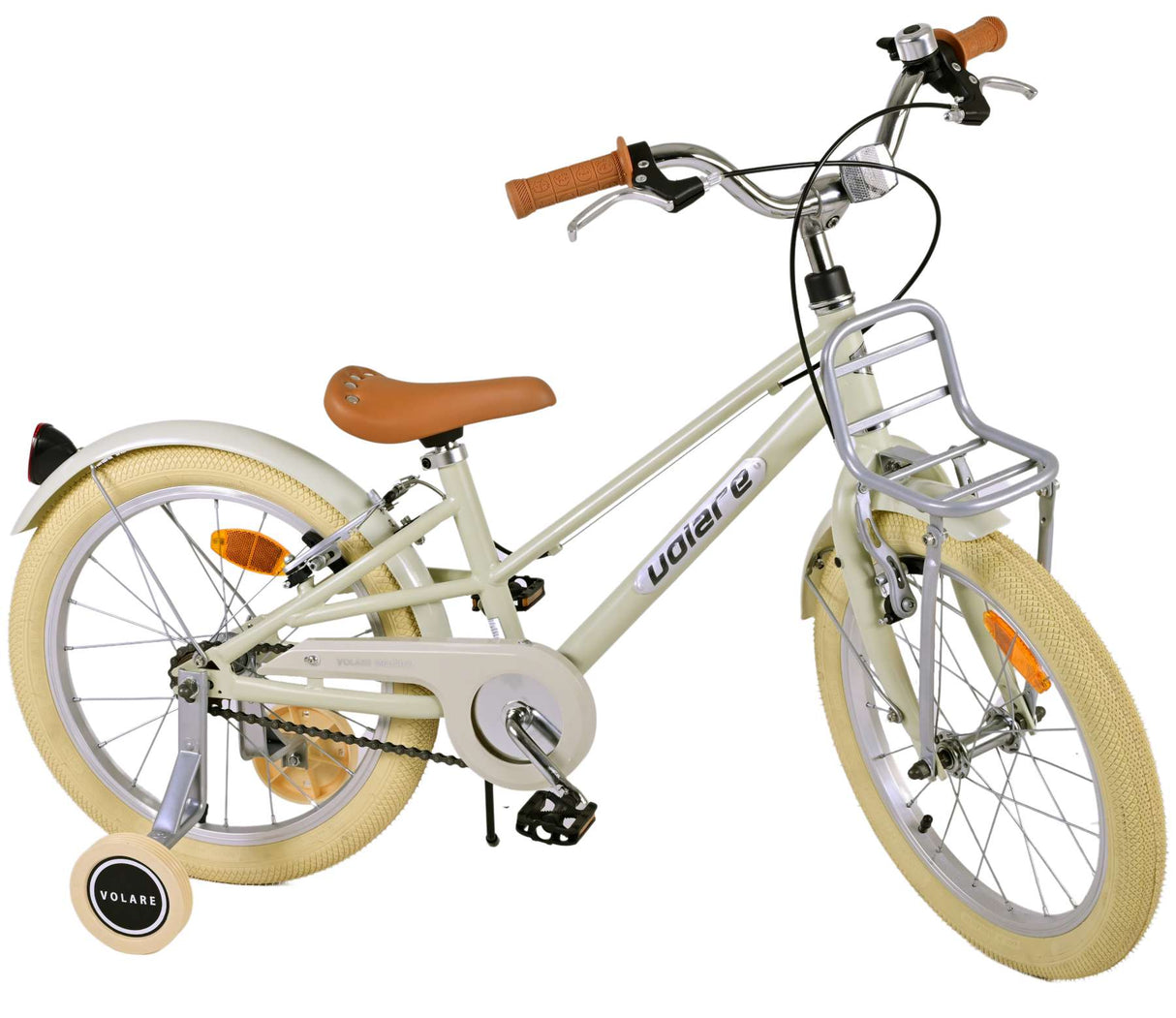 Volare Melody Children's Bicycle - Mädchen - 18 Zoll - Sand - Zwei Handbremsen