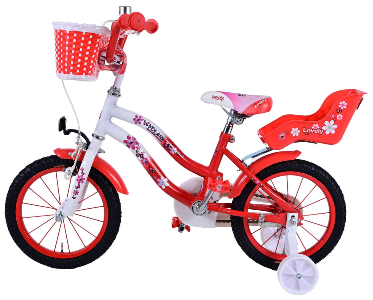 Volare schöne Kinderbike Girls 14 Zoll rotweiß