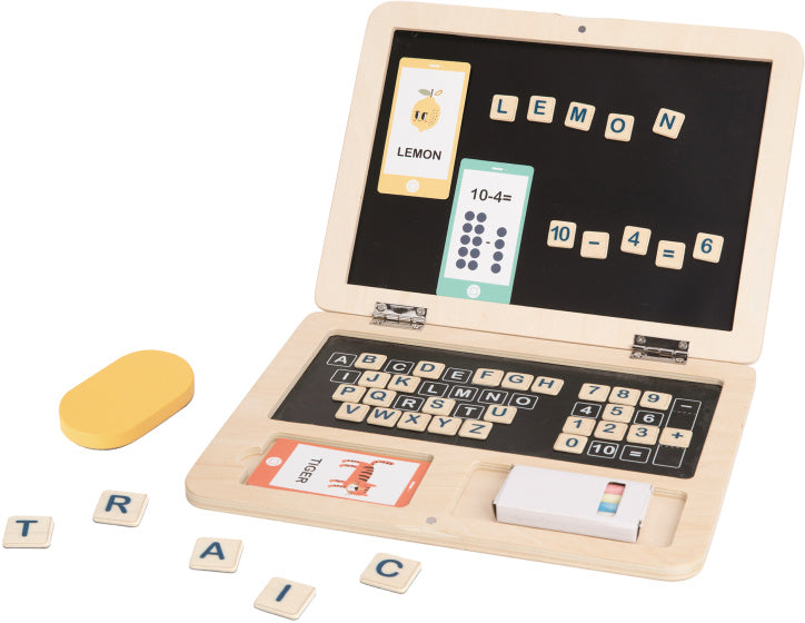 Toky Toy Educational Holzspielzeug Laptop 58-Stück