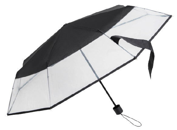 Falconetti Regenschirm 24 x 90 cm Stahl Polyester schwarz transparent