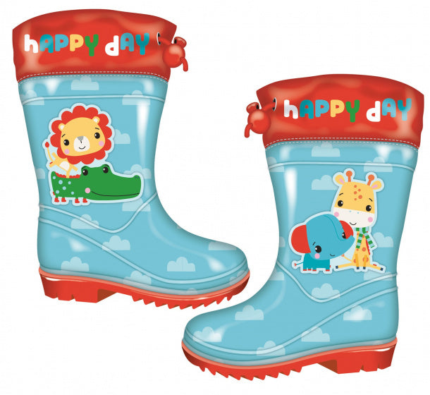 Fischerpreis Regenstiefel Junior PVC hellblau rot Größe 24