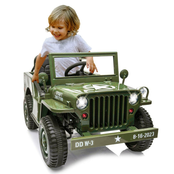 Jamara Willys MB Jeep 12V Batteriefahrzeug Armee Grün grün