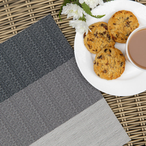 KitchenClet -Placemat 30 x 45 cm PVC Polyester weiß grau