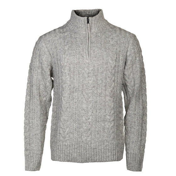 Lebenslinie Marcel Pullover Strick halbe Zip -Männer hellgrau Größe 3xl