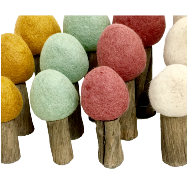 Papoose -Spielzeug Papoose Toys Erde Waldbäume 12pc