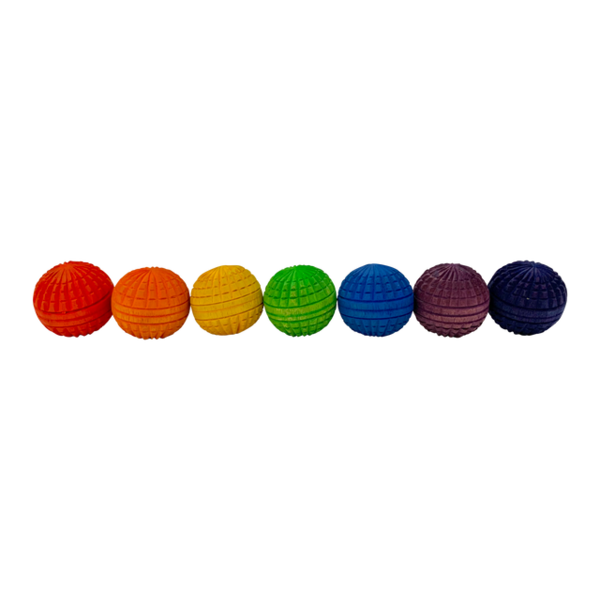 Papoose -Spielzeug Papoose Toys Mini Regenbogen Eichelbälle 7pc