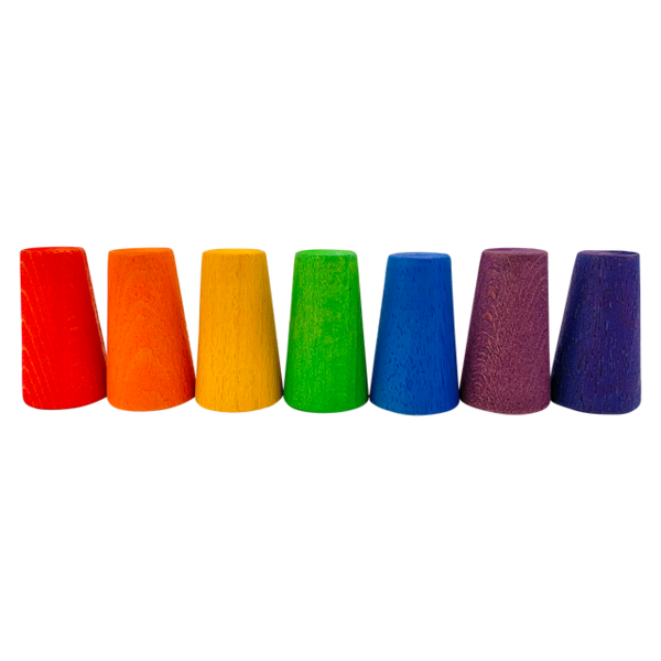 Papoose Toys Papoose Toys Mini Regenbogenkegel 7pc