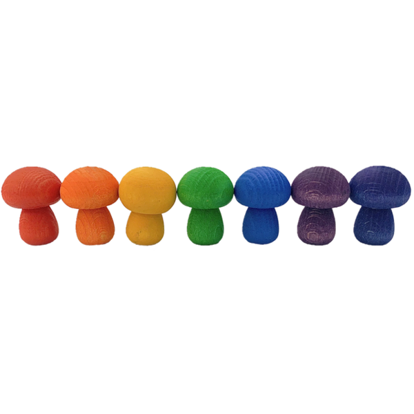 Papoose Toys Papoose Toys Mini Regenbogenpilz 7pc