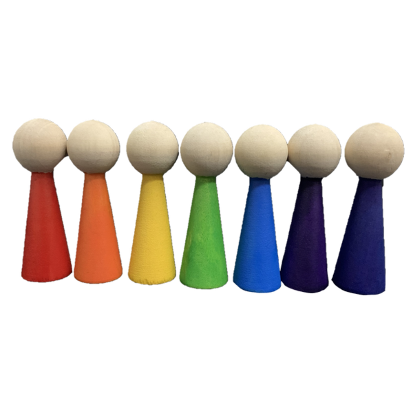 Papoose -Spielzeug Papoose -Spielzeug Regenbogen Menschen 7pc