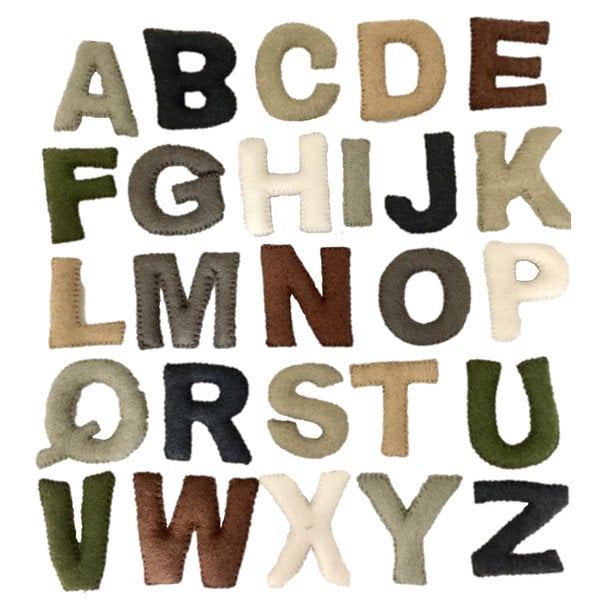 Papoose -Spielzeug Papoose -Spielzeug Großbuchstaben Alphabet Naturalgener 7 cm h