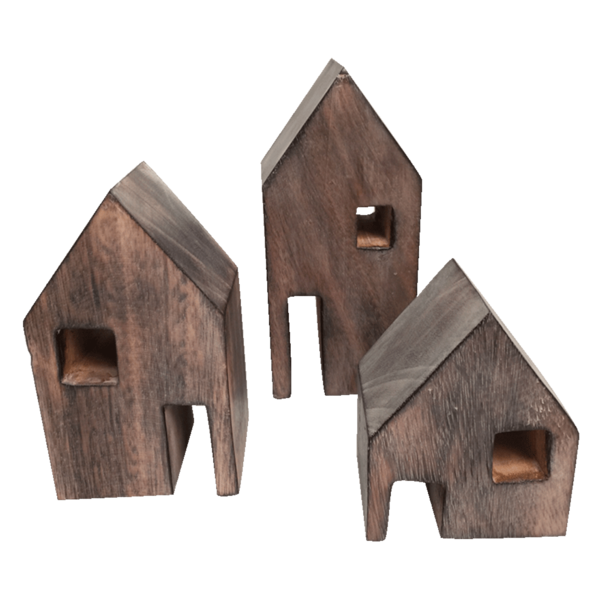 Papoose Toys Papoose Toys Holzblockhäuser 3pc