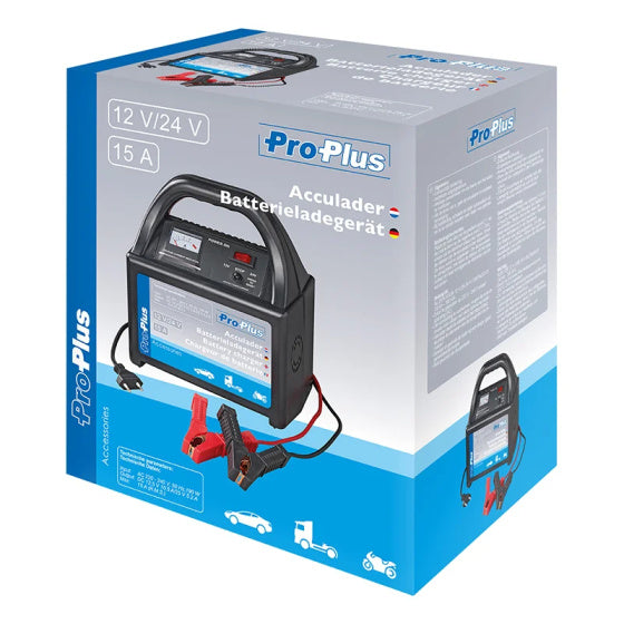 Proplus Batterie Ladegerät 12 24 Volt 15 Ampère 30-300 Ah Schwarz