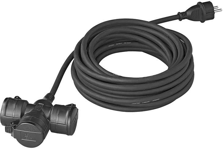 Proplus-Verlängerungskabel schuko 3-fach 10 Meter 3x1,5 mm² Schwarz