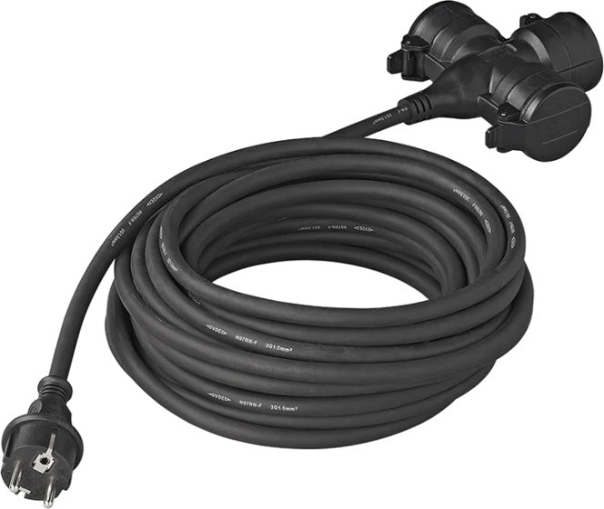Proplus-Verlängerungskabel schuko 3-fach 10 Meter 3x1,5 mm² Schwarz