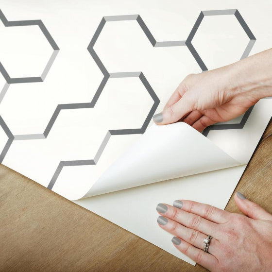 Mitbewohner Tapetenschale und Stick geometrisch 503 cm Vinylgrau