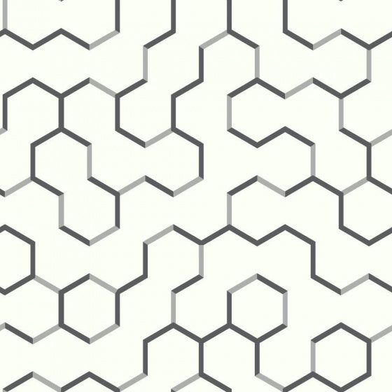Mitbewohner Tapetenschale und Stick geometrisch 503 cm Vinylgrau