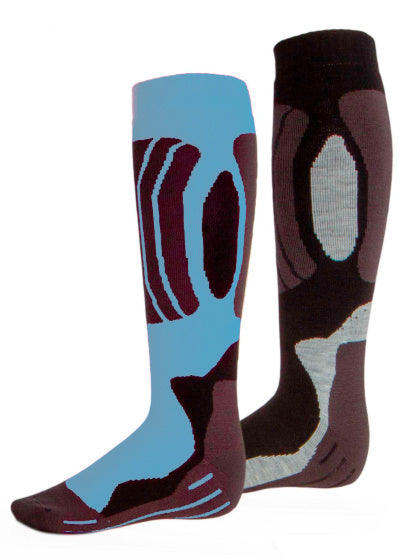 Rucanor Svindal Ski Socken 2-Pack Unisex Black Hell Blue Größe 39-42