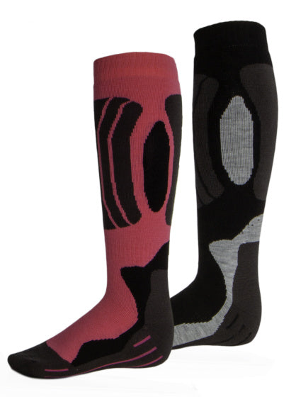 Rucanor Svindal Ski Socken 2-Pack Unisex Black Pink Größe 35-38