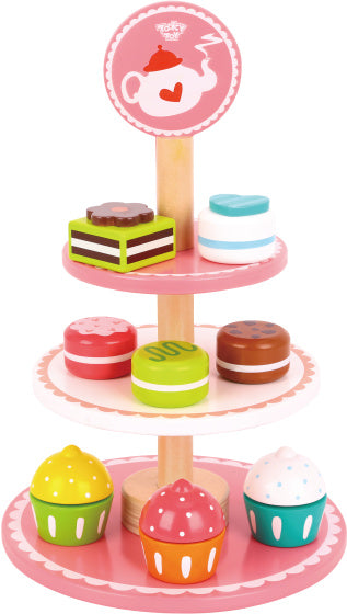 TOKY TOY HOOLEN ETAGère mit konkret rosa weißer 12-Stück