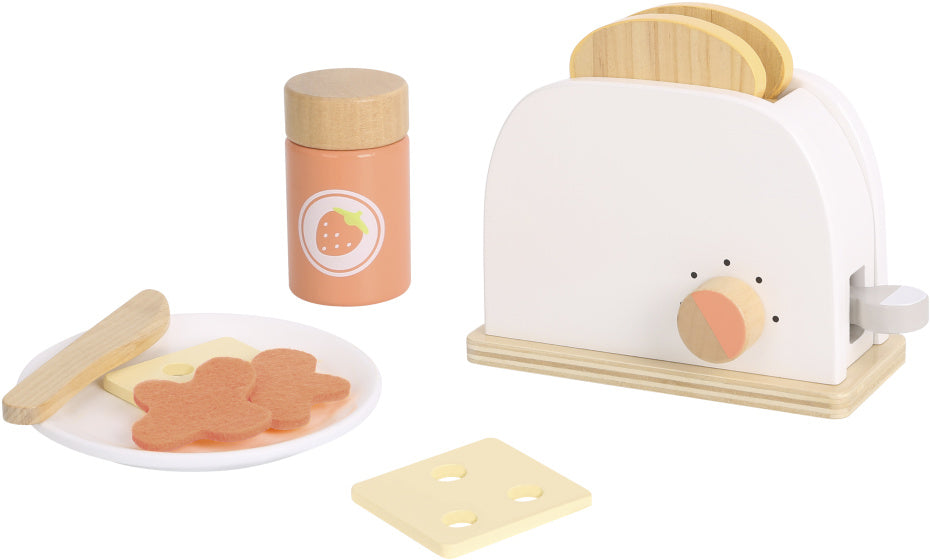 Toky Toy Hölzer Toaster mit Accessoires 9-teilig